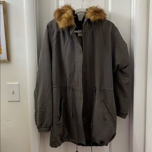 Obey winter jacket with detachable fur hood